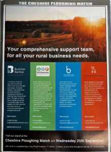 Advert in Farmart Magazine for Cheshire Ploughing Match 